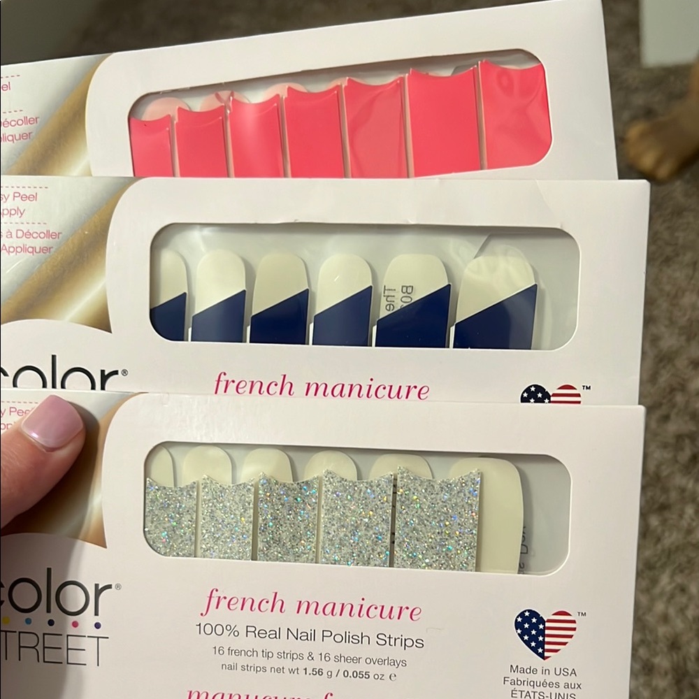 Color Street French Manicure Nail Strips Trio Bundle